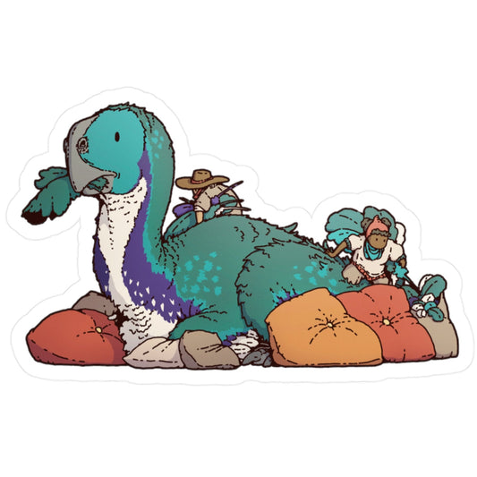 Gigantoraptor Pillows Sticker