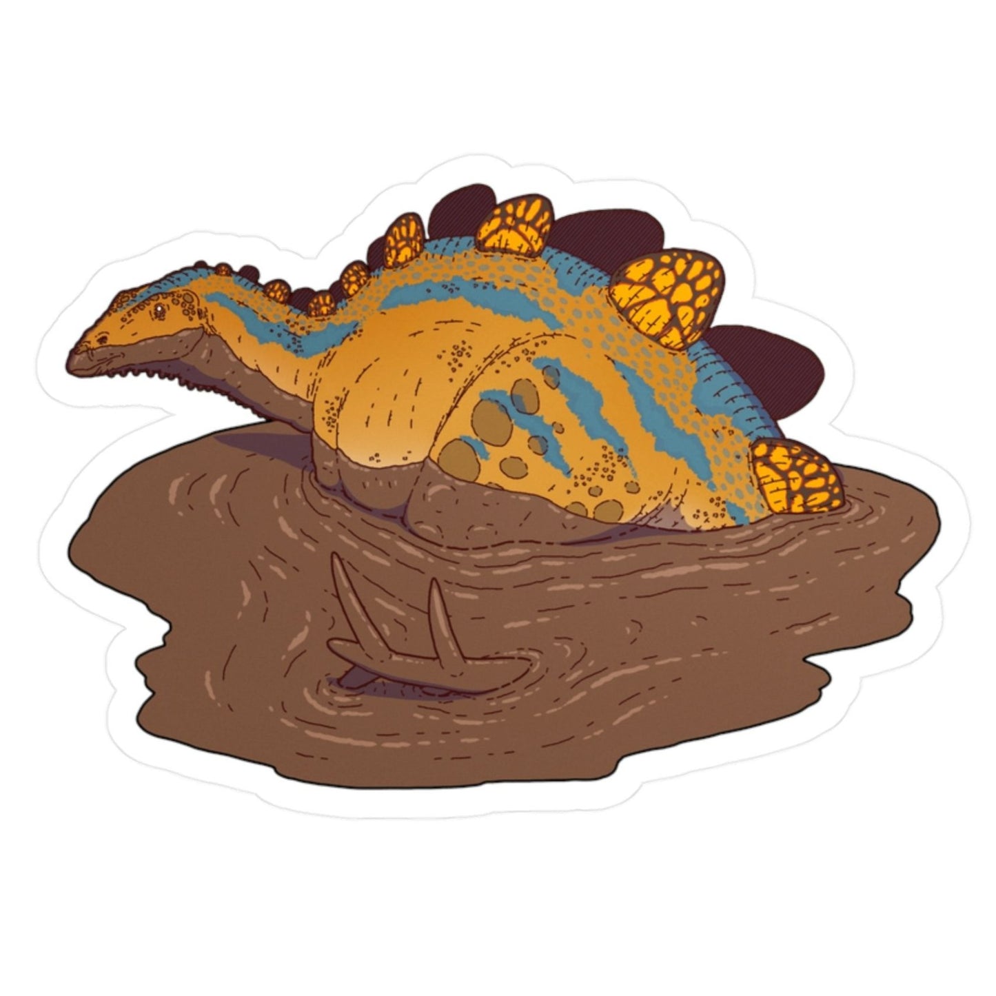 Wuerhosaurus Mud Bath Sticker