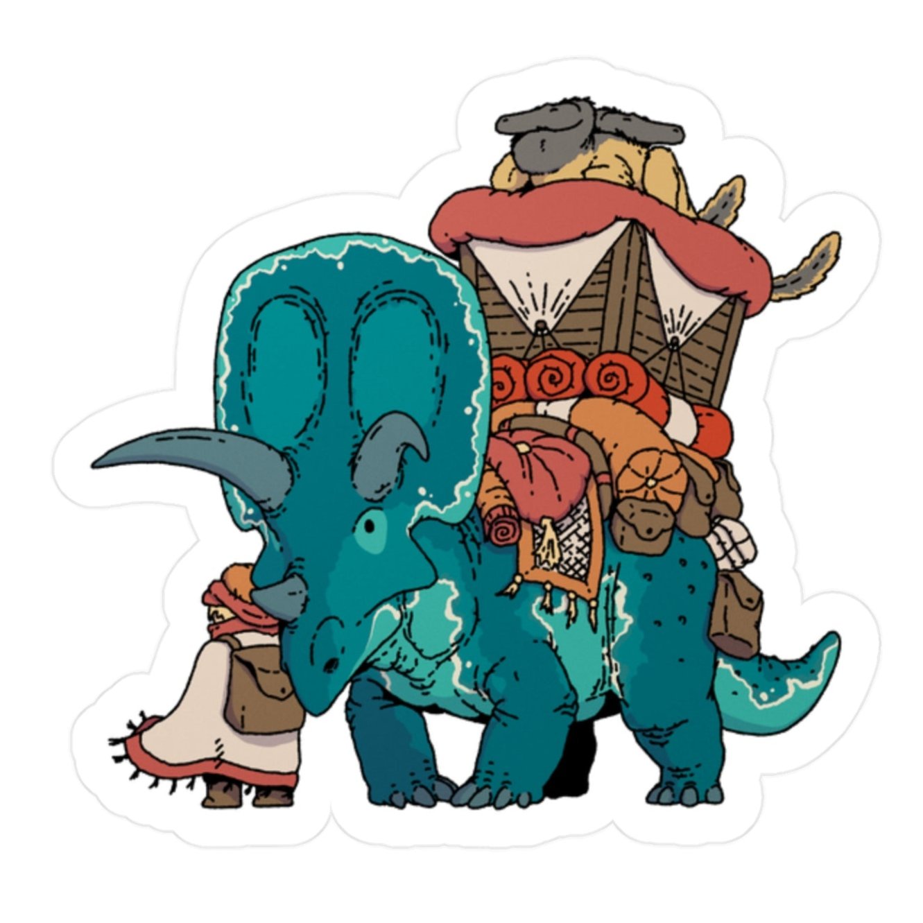 Torosaurus Caravan Merchant Sticker