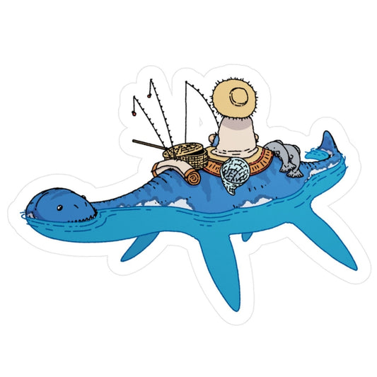 Plesiosaurus Angler Sticker