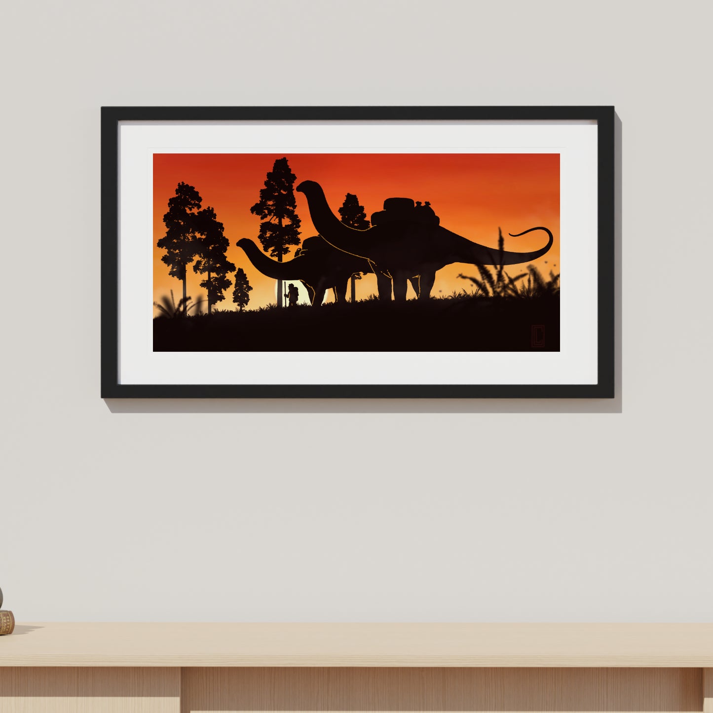 Apatosaurus Caravan at Sunset