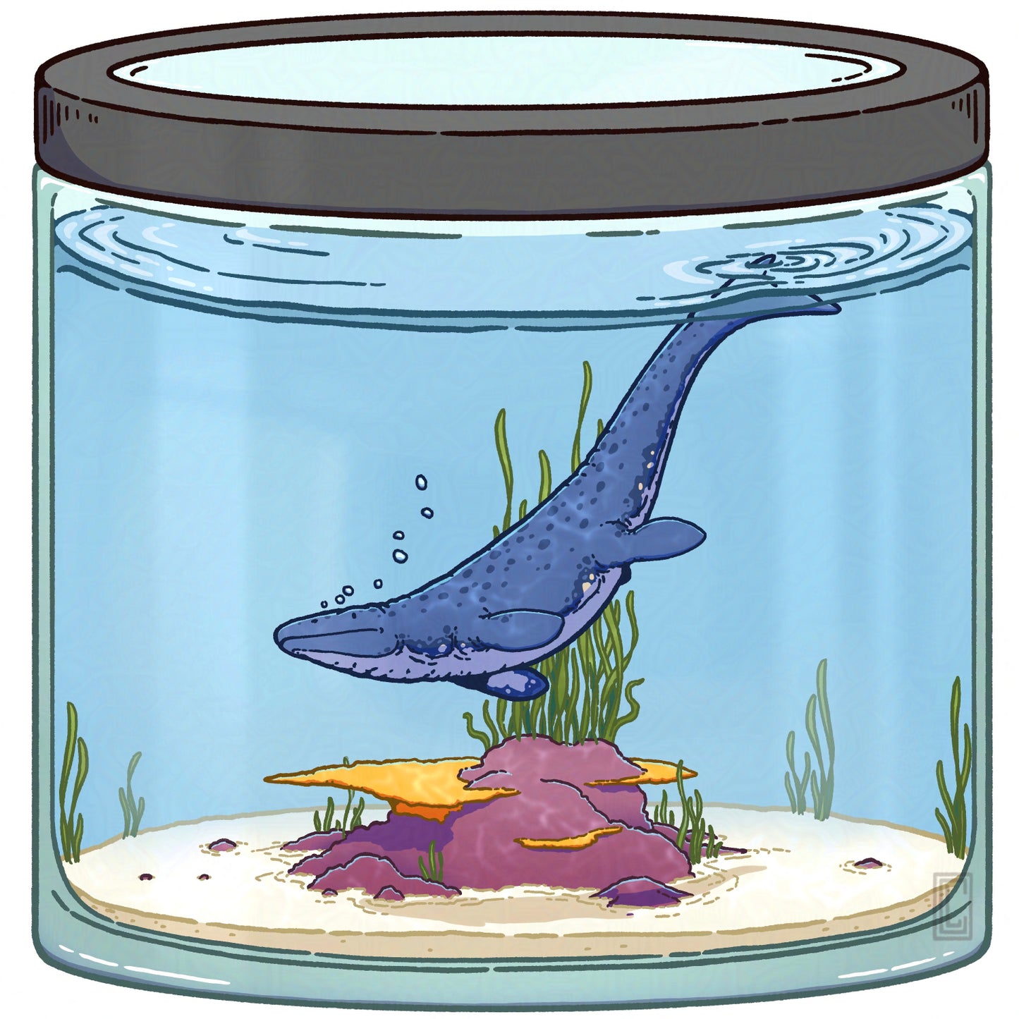 Miniature Mosasaur Sticker